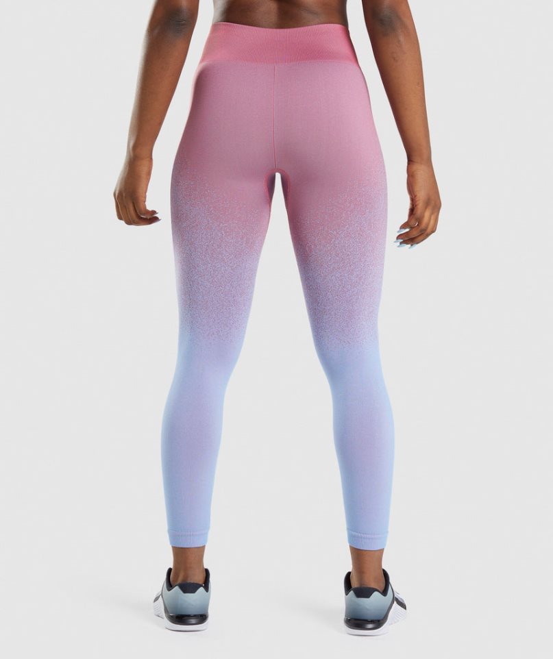 Women's Gymshark Adapt Ombre Seamless Leggings Pink / Light Blue | NZ 6CNIQY